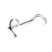 Reverse 9 Silver Curved Nose Stud NSKB-383